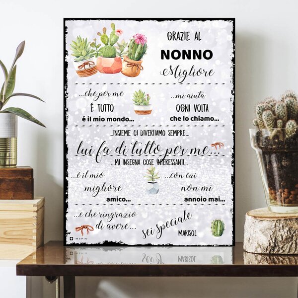 Quadretto per il nonno migliore al mondo