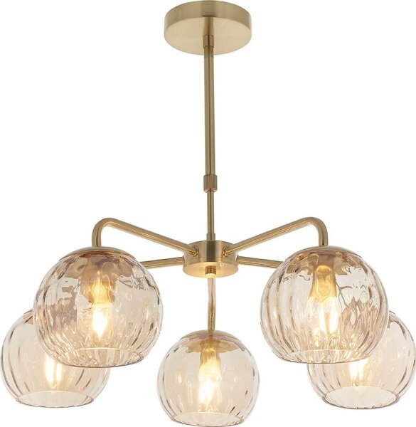 Endon 91969 - Lampadario a stelo DIMPLE 5xE14/25W/230V dorato