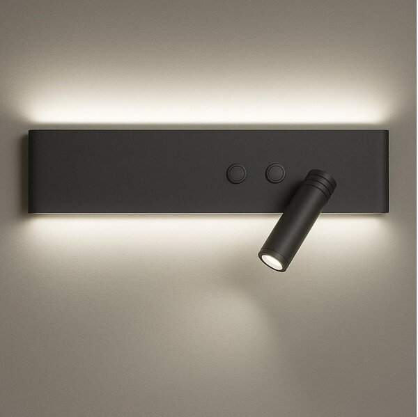 Faretto da parete orientabile LED RESORT LED/10W/230V + LED/3W, nero destro