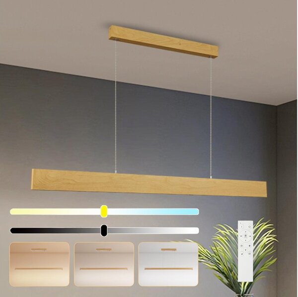 Brilagi - Sospensione LED dimmerabile su cavo SLIMLINE LED/40W/230V 3000-6000K finitura rovere + telecomando