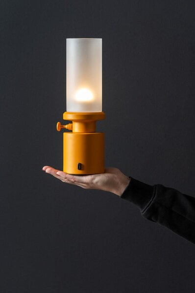 Lampada da tavolo dimmerabile a LED gialla con paralume in metallo/con paralume in vetro (altezza 29,5 cm) Camp - Leitmotiv