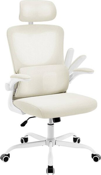 Sedia da ufficio ergonomica WOLTU, sedia da scrivania in tessuto a rete, regolabile in altezza: Colore: beige