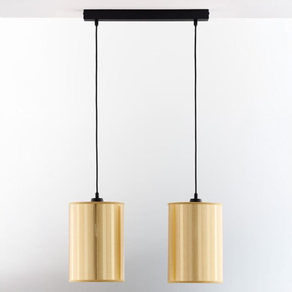 Jupiter 2091 - Lampadario a sospensione CORTINA con cavo 2xE27/15W/230V oro/nero