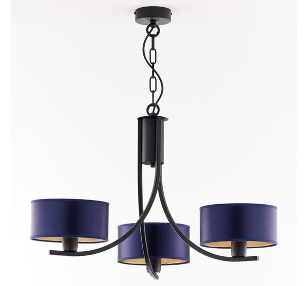 Jupiter 2099 - Lampadario a catena ARTHUR 3xE27/15W/230V blu/nero