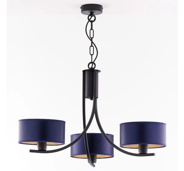 Jupiter 2099 - Lampadario a catena ARTHUR 3xE27/15W/230V blu/nero