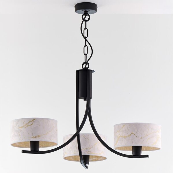 Jupiter 2103 - Lampadario a catena ARTHUR 3xE27/15W/230V bianco/nero/finitura effetto marmo