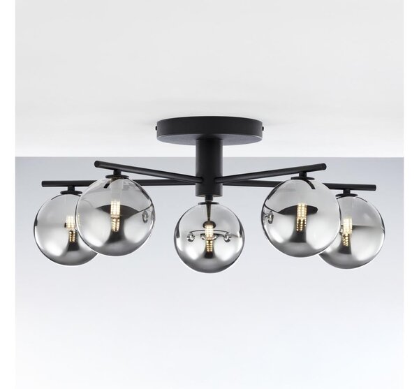 Jupiter 2048 - Lampadario a plafone PRATO 5xG9/14W/230V nero/grigio fumé
