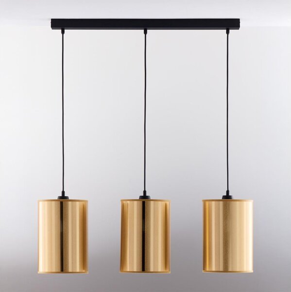 Jupiter 2092 - Lampadario sospeso su cavo CORTINA 3xE27/15W/230V oro/nero