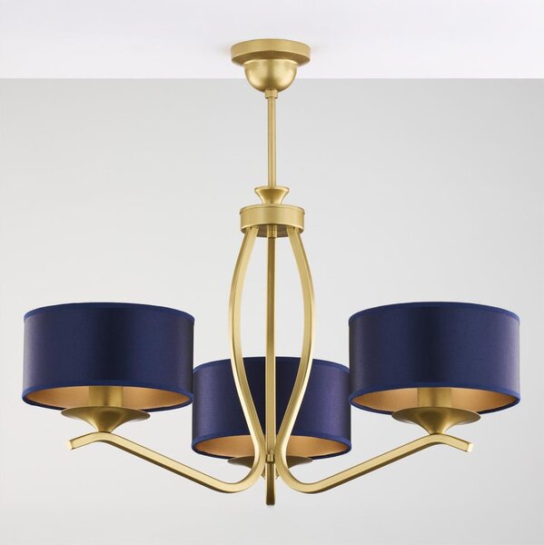 Jupiter 2113 - Lampadario a stelo KASZMIR 3xE27/15W/230V blu/oro