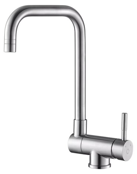 Rubinetto da cucina per finestra – Rubinetto da cucina pieghevole – Rotazione a 360° – Pieghevole a 90° – Acqua calda e fredda – Acciaio inossidabile – Attacco G3/8