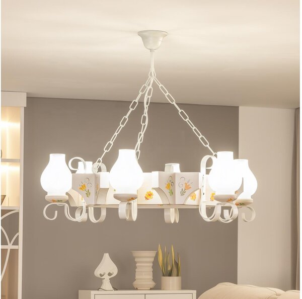 Brilagi - Lampadario a catena QUEEN 6xE14/40W/230V faggio/crema