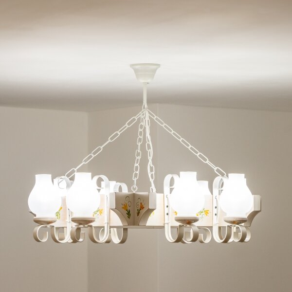 Brilagi - Lampadario a catena QUEEN 8xE14/40W/230V faggio/crema