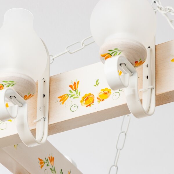 Brilagi - Lampadario a catena QUEEN 8xE14/40W/230V faggio/crema