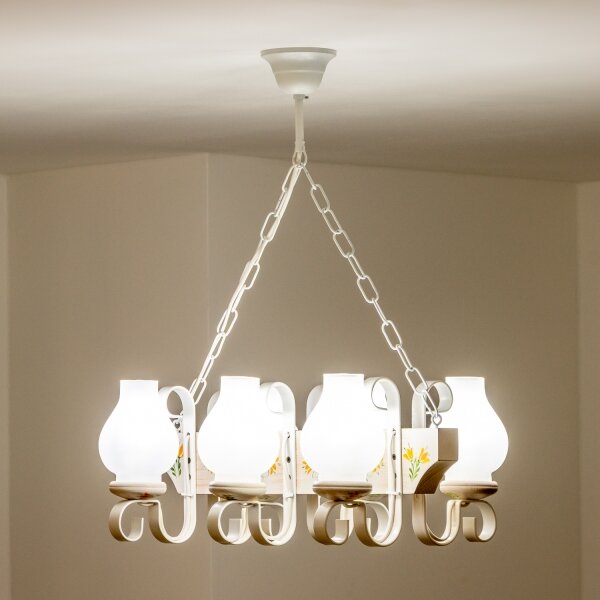 Brilagi - Lampadario a catena QUEEN 6xE14/40W/230V faggio/crema