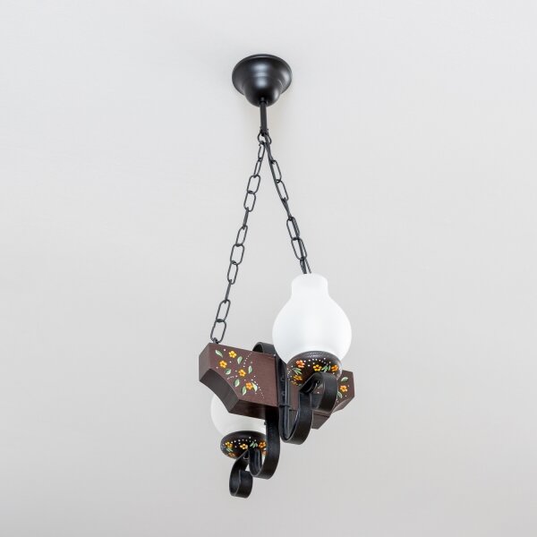 Brilagi - Lampadario a catena QUEEN 2xE14/40W/230V faggio/wengé