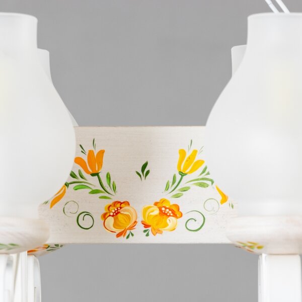 Brilagi - Lampadario a catena QUEEN 6xE14/40W/230V faggio/crema
