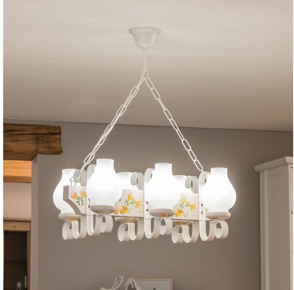 Brilagi - Lampadario a catena QUEEN 6xE14/40W/230V faggio/crema