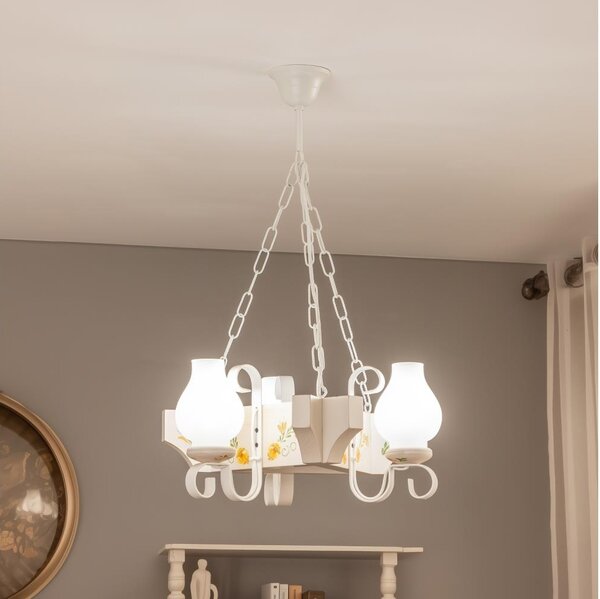 Brilagi - Lampadario a catena QUEEN 3xE14/40W/230V faggio/crema
