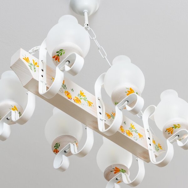 Brilagi - Lampadario a catena QUEEN 6xE14/40W/230V faggio/crema