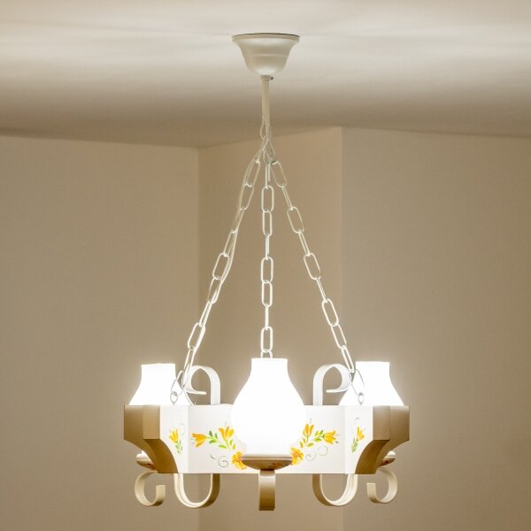 Brilagi - Lampadario a catena QUEEN 3xE14/40W/230V faggio/crema