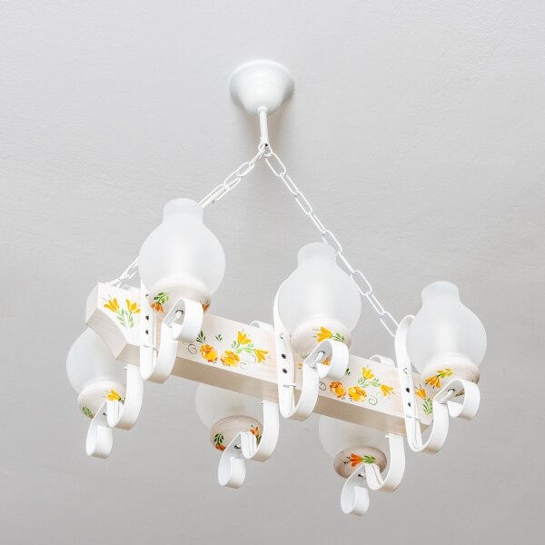 Brilagi - Lampadario a catena QUEEN 6xE14/40W/230V faggio/crema