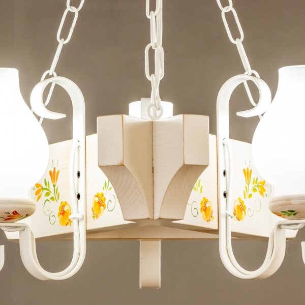 Brilagi - Lampadario a catena QUEEN 3xE14/40W/230V faggio/crema