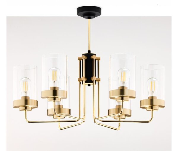 Jupiter 2089 - Lampadario a stelo RAMIREZ 6xE27/15W/230V oro/nero
