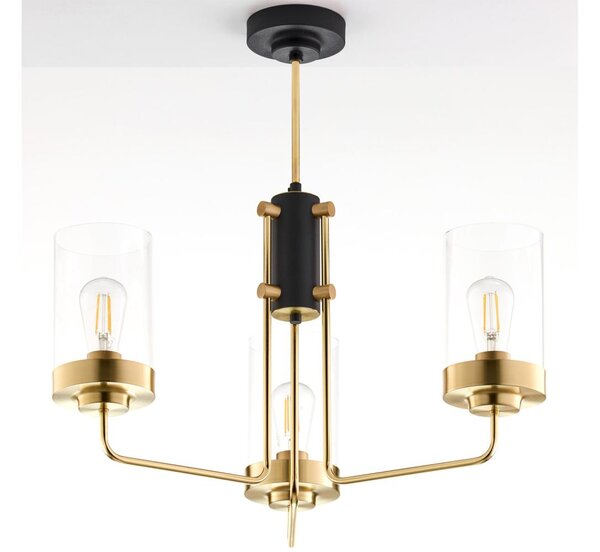 Jupiter 2087 - Lampadario a stelo RAMIREZ 3xE27/15W/230V dorato/nero