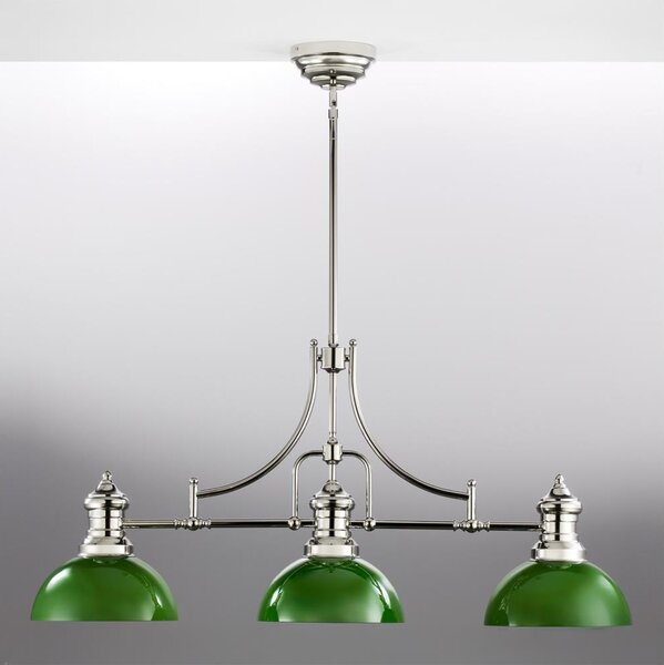 Jupiter 2072 - Lampadario su asta PLATINO 3xE27/15W/230V verde/cromo lucido