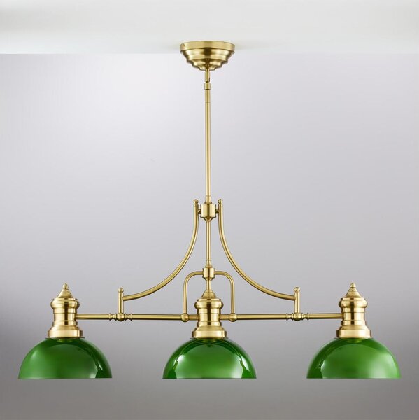 Jupiter 2074 - Lampadario su asta PLATINO 3xE27/15W/230V verde/oro
