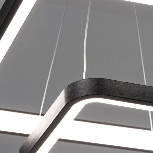 Brilagi - Lampada a sospensione LED dimmerabile con cavo FALCON SLIM LED/78W/230V 50x50 cm nero + telecomando