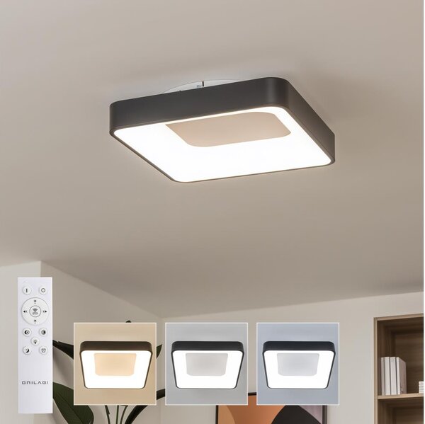 Brilagi - plafoniera LED dimmerabile FALCON II LED/80W/230V 40x40 cm nera + telecomando