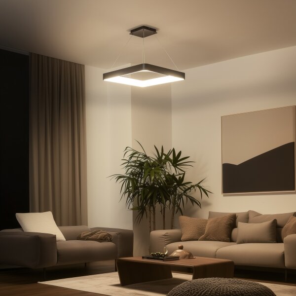 Brilagi - Lampadario a sospensione LED dimmerabile FALCON II LED/125W/230V 60x60 cm nero + telecomando