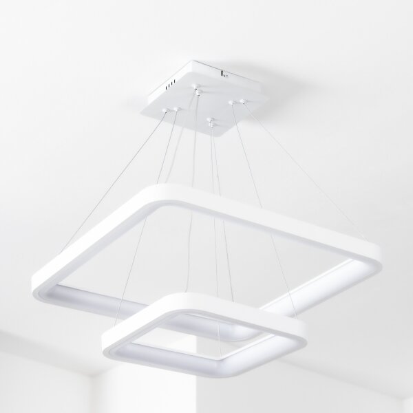 Brilagi - Lampadario LED dimmerabile su cavo FALCON SLIM LED/78W/230V 50x50 cm bianco + telecomando