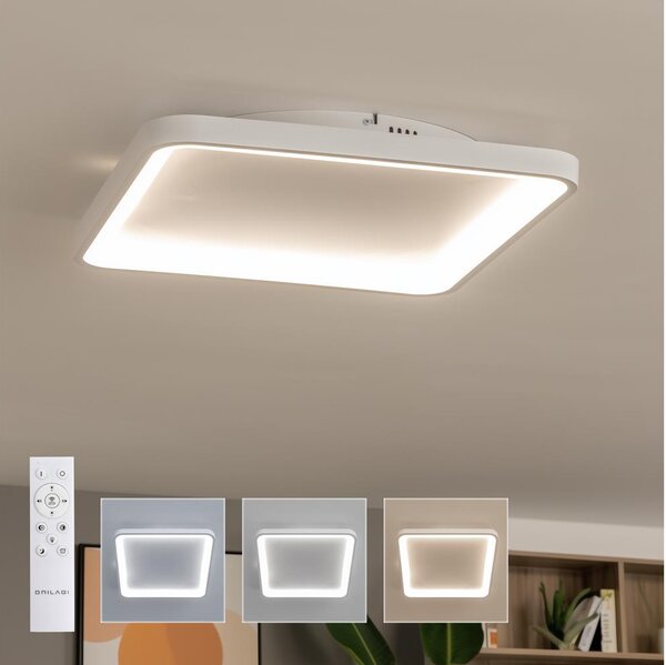 Brilagi - Plafoniera LED dimmerabile FALCON SLIM LED/50W/230V 50x50 cm bianca + telecomando
