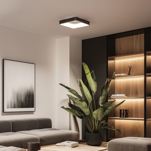 Brilagi - plafoniera LED dimmerabile FALCON II LED/80W/230V 40x40 cm nera + telecomando