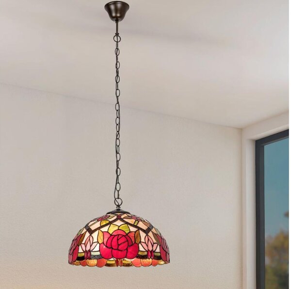 Brilagi - Lampadario in stile Tiffany a catena GARLAN 2xE27/60W/230V