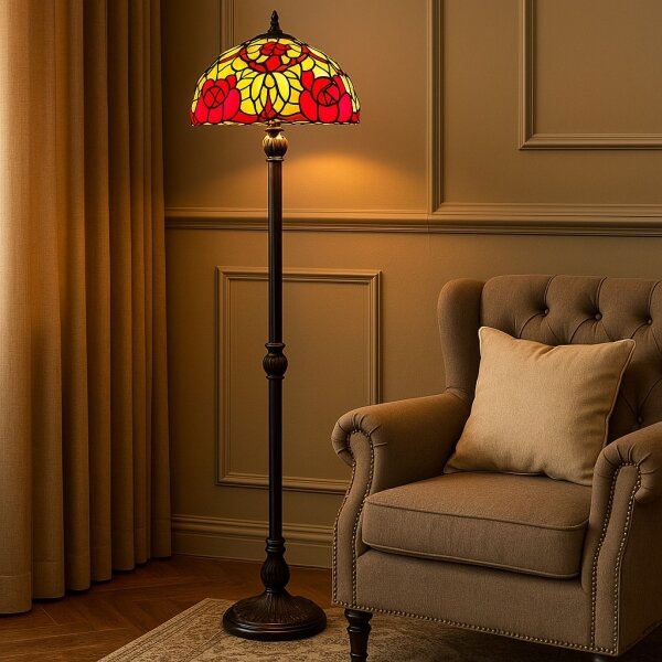 Brilagi - lampada da terra in stile Tiffany GARLAN 2xE27/60W/230V