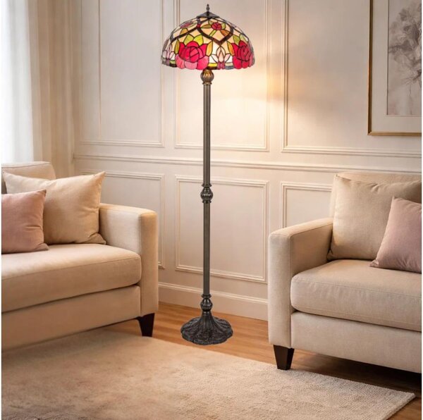 Brilagi - lampada da terra in stile Tiffany GARLAN 2xE27/60W/230V