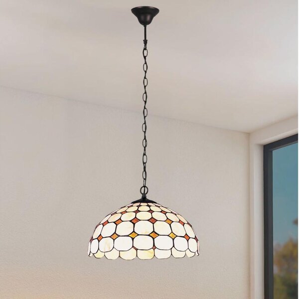 Brilagi - lampadario Tiffany in vetro colorato sospeso a catena DORAN 2xE27/60W/230V