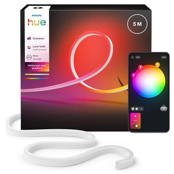 Philips Hue LED Strip - Outdoor Neon - 5 meters - 1100 lm - Ambient Lighting - Adjustable - Durable - Low Voltage