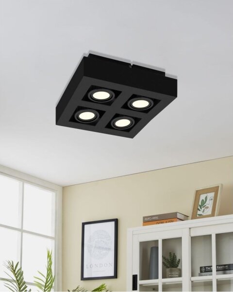Eglo 31065 - Faretto LED MENDOZA 4xLED/4,7W/230V 3000K nero