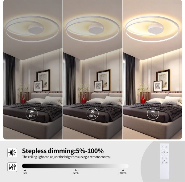 Brilagi- LED dimmerabile plafoniera TWISTER LED/105W/230V diam. 100 cm bianca+telecomando