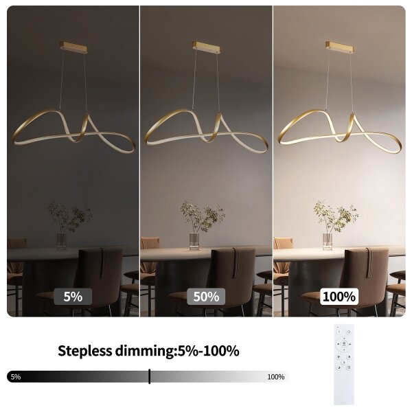 Brilagi-LED Lampadario dimmerabile su cavo TWISTER LED/60W/230V 3000-6000K oro + telecomando