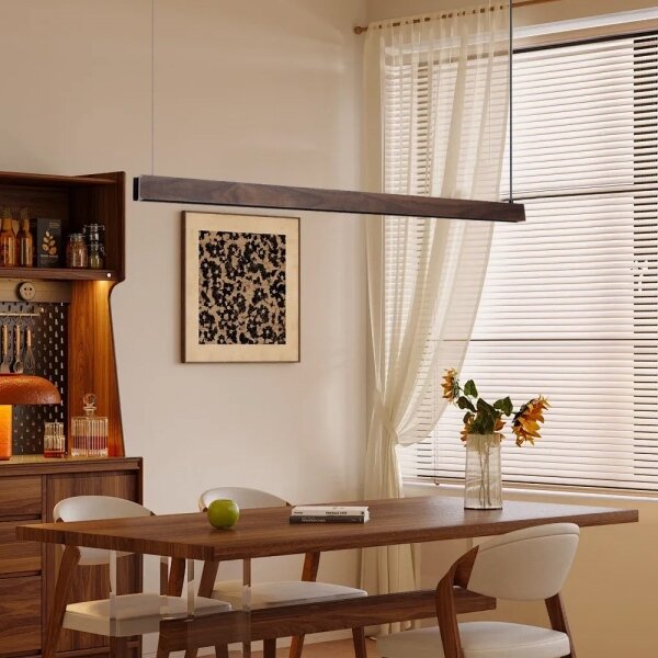 Immax NEO 07300L-LED Lampada a sospensione dimmerabile su cavo MADEIRA 26 W/230 V Wi-Fi Tuya 122 cm noce