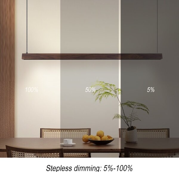 Immax NEO 07300L-LED Lampada a sospensione dimmerabile su cavo MADEIRA 26 W/230 V Wi-Fi Tuya 122 cm noce