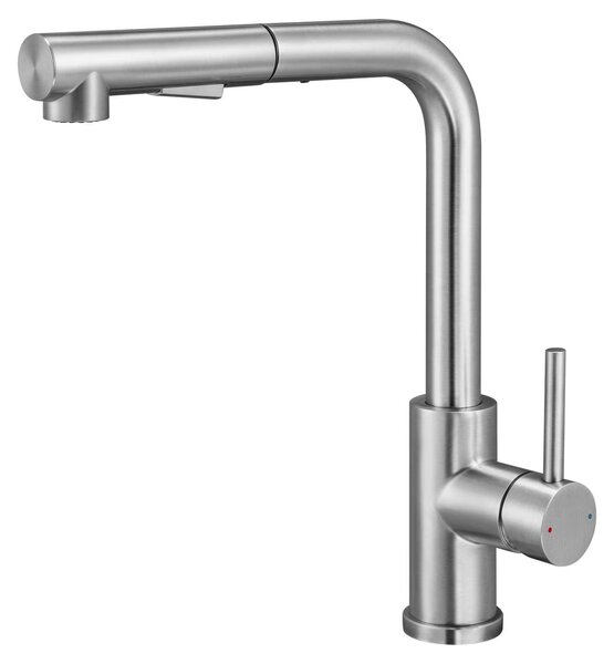 Miscelatore da cucina – Rubinetto estraibile – Due tipi di getto – Acciaio inossidabile 304 – Acqua calda e fredda – Monocomando – Finitura spazzolata