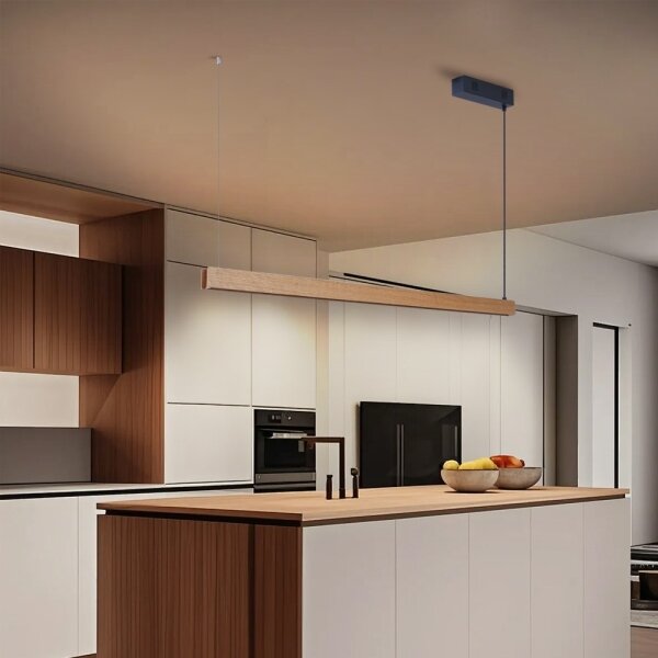 Immax NEO 07303L - Lampada a sospensione LED dimmerabile su cavo MADEIRA 26W/230V Wi-Fi Tuya 122 cm rovere