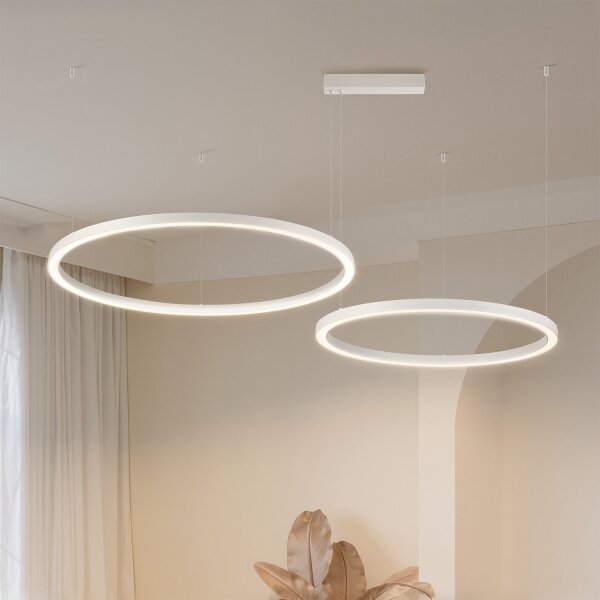 Brilagi - Lampadario LED dimmerabile a sospensione con cavo PORTOFINO LED/98W/230V bianco + telecomando