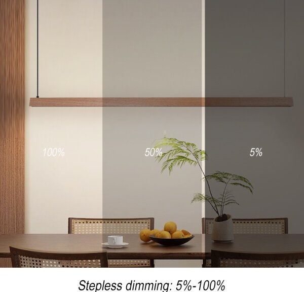 Immax NEO 07304L - Lampada a sospensione LED dimmerabile MADEIRA su cavo 33W/230V Wi-Fi Tuya 152 cm rovere
